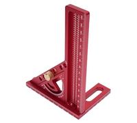 Fockety Righello di Misurazione Multiplo 3D, 0-180 Gradi in Lega di Gollo in Legno in Legno e Righello Triangolare per L'ingegnere Carpenter, per la Costruzione e Progetti (Rosso rosso)