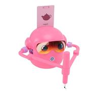 Fockety Robot da disegno per bambini, robot da disegno educativo interattivo con 100 schede di parole e 14 penne colorate, giocattolo Montessori per imparare a dipingere (Rosea)