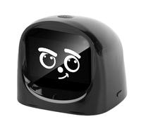Fockety Robot per Auto AI, Compagno Dash Espressione Emotiva Sul Cruscotto con Simpatiche Espressioni Animate, Compagno Animale Domestico Elettronico, Display Cruscotto Interattivo (BLACK)