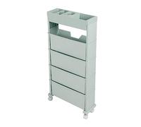 Fockety SCAFFALE PER LIBRI A 5 LIVELLI, SCAFFAL MOBILE RIMOVIBILE CON RUOTE, LIBRIEIA UNICA MOBILE CON CON CARRALLO PER LIBRI, ORGANIZZATORE PER CARTELLE DI FILE PER UFFICIO, CASA, AULA (BLUE)