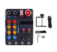 Fockety Scatola di Controllo Centrale del Simulatore di Gara, 30 Pulsanti Programmabili Porta USB Retroilluminata RGB con Interruttore a Levetta per Avviamento/arresto Motore,