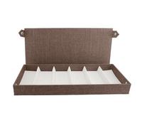 Fockety Scatola Organizer per Occhiali da Sole, Scatola per Occhiali da Sole a 6 Slot Scatola per Occhiali Multi Slot Scatola per Occhiali in Lino Porta Occhiali Organizzatore per (Caffè)