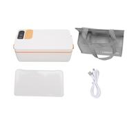 Fockety Scatola per Pranzo Elettrica a Corda, Calda per Alimenti Riscaldati da 40 W 1L Box Pranzo Portatile con Design a Perdite e Ricarica di Tipo C USB, per Auto da Viaggio per Auto (WHITE)