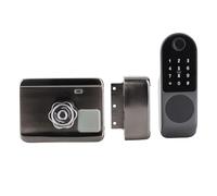 Fockety Serratura Wifi con 5 Metodi di Sblocco, Catenata Senza Chiave di Sicurezza Domestica, Impronta Digitale, Password Blocco Intelligente, Basso Consumo Energetico, SupportA, SupportA