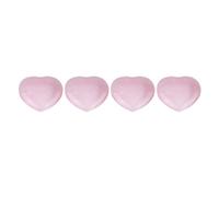 Fockety Set di 4 Pietre Curative Al Quarzo Rosa a Forma di Cuore in Rosa per Gettoni D'amore, Perfette per i Collezionisti di Cristalli