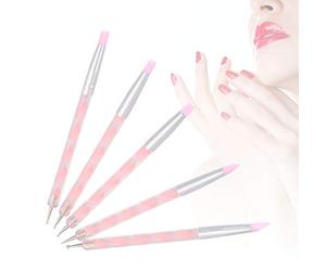 Fockety Set di 5 Penne Gel per Unghie a Doppia estremità per Dettagli Raffinati e Disegni Floreali, Facili Maneggiare e Utilizzare, Adatte per Uso Professionale o Domestico, Rosa/blu (Roseo)