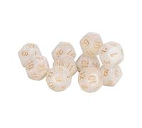 Fockety Set di Dadi Trasparenti a 12 Facce Impermeabili Durevoli Facili da Leggere per Insegnare Giochi, Dadi da 40 Pezzi per Giochi da Tavolo e Scene Digitali (WHITE)