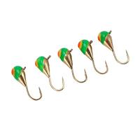 Fockety Set di di JIG Kit per la Pesca sul Ghiaccio, 5 Pezzi di Esche per la Pesca Suliaccio Ad Alta Visibilià Set di Ganci per, Testtina per su Ghiaccio per Panfish, Sunfish