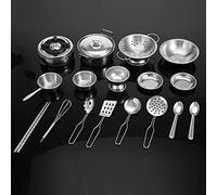 Fockety Set di Pentole da Cucina per Ragazzi e Ragazze, in Acciaio Inox, per Bambini, Aiuta a Sviluppare L'intelligenza - Set di Pentole, Utensili da Cucina, per Il Gioco Fantasioso dei Bambini (18