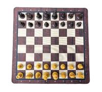 Fockety Set di Scacchi in Legno, Classico Gioco da Tavolo Strategico con Pezzi degli Scacchi Simulati con Venature del Legno, Base Rinforzata, Griglia Trasparente, Gioco di (chiaro marrone