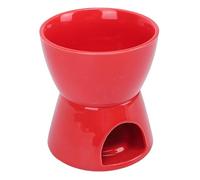 Fockety Set per fonduta in ceramica, elegante pentolino per fonduta di cioccolato e formaggio con forchetta, 500ml per feste a casa, picnic, cene romantiche, lavabile in lavastoviglie (Rosso puro)