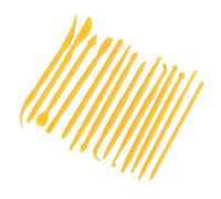 Fockety Set per Scultura in Argilla Plastica da 14 Pezzi, con Manico Comodo, per Tutte le Forme - Resistente e di Lunga Durata - Rosa/Rosa Rossa/Giallo (YELLOW)