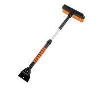 Fockety Spazzola per e Raschietto per Ghiaccio per Parabrezza Auto, Asta Estensibile in Lega di Alluminio, Testina Girevole Rinforzata, Impugnatura in Schiuma EVA, per SUV (ORANGE)