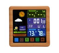 Fockety Stazione Meteorologica per la Casa, Monitoraggio dell'umidità della Temperatura Termometro Esterno Termometro Climatico Orologio Meteo con Sensore Remoto per Giardini, (TS-3310-WG Colore in