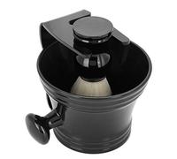 Fockety Supporto per Pennello e Ciotola per Sapone Design Ergonomico Meravigliosa Esperienza di Rasatura Set di Pennelli Barba Neri in ABS per Uomo