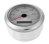 Fockety Tachimetro Gps Universale, Contachilometri Tachimetro Marino 85mm 30km/h, Ip67 Impermeabile in Acciaio Inossidabile 316 Retroilluminato Digitale per Auto Calibro Barca (quadrante bianco)