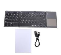 Fockety Tastiera Bluetooth Pieghevole con Touchpad, Tastiera Wireless Portatile, Supporto per da Viaggio con Sonno Automatico Ricaricabile, Tastiere Pieghevoli Tascabili Ultra (GREY)