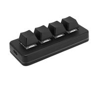 Fockety Tastiera da Gioco Meccanica a 4 Tasti, Tastiera Macro Programmabile con una Sola Mano, Mini Tastiera Copia e Incolla con Illuminazione RGB, Interruttore Blu, Triplo Strato di