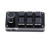 Fockety Tastiera programmabile, 6 tasti 1 manopola Programmabile Plug and Play Tastiera da gioco meccanica Mini Macro Design ergonomico Utilizzabile con una sola mano USB C Mini Macro Pad
