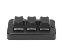 Fockety Tastierino Programmabile a 3 Tasti, Tastiera da Gioco Meccanica con una Sola Mano, Mini Tastierino Cablato USB Personalizzabile con Design Ergonomico per Lavorare e Giocare (BLACK)