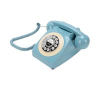 Fockety Telefono Fisso Bluetooth, Telefono in Stile Retrò con Cornetta, Fisso Wireless con Funzione Vivavoce, Riproduzione Musicale e Ricarica USB - da Scrivania (BLUE)