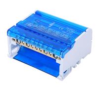 Fockety Terminal Block Distribution Box a 4 Livelli Mystical/Fantasy Retardant Brass Conductive for Electrical Engineering, Din Rail Installation, Design Trasparente per il Coperchio della Polvere