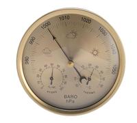 Fockety Termometro, 3 in 1 parete in lega di alluminio, barometro, stazione meteorologica, movimento meccanico, tipo di quadrante, igrometro per serra, interni ed esterni