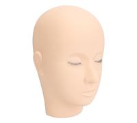 Fockety Testa di Manichino per Ciglia, Testa di Manichino in Silicone per La Pratica del Trucco e l'Estensile Delle Ciglia, Pratica per Allenamento Dell'Estensive Delle (Roseo)