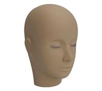 Fockety Testa di Manichino per Ciglia, Testa di Manichino in Silicone per La Pratica del Trucco e l'Estensile Delle Ciglia, Pratica per Allenamento Dell'Estensive Delle (Colore del caffè nero)