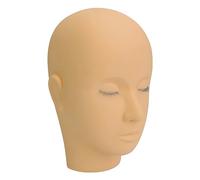 Fockety Testa di Manichino per Ciglia, Testa di Manichino in Silicone per La Pratica del Trucco e l'Estensile Delle Ciglia, Pratica per Allenamento Dell'Estensive Delle (Marrone chiaro)