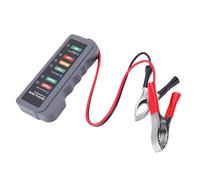 Fockety Tester Batteria Auto, 6 Indicatori di Stato LED Tester Carico Batteria Portatile Compatto, Alternatore con Protezione Inversione di polarità Clip in Rame Puro per Auto Camion Moto