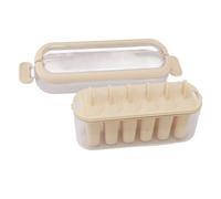 Fockety TIMPI PER GHIACCIOLI, TIMPI PER GHIACCIOLI Fatti in CASA A 6 Cavità con Coperchio, Stampi PER Gelati Fai da Riutilizzabilli A Rilascio Facile PER IL Congelatore, PER I Bambini (Beige)