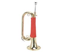 Fockety Tromba da Cavalleria, Tromba in Ottone Placcato Oro, Strumento Musicale con Bocchino, Borsa e Manico Intrecciato Rosso per Banda Scolastica, Cavalleria, Principianti