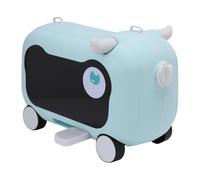 Fockety Valigia da Viaggio per Bambini e Neonati, Bagaglio a Mano con capacità di 55,12 Libbre con 4 Ruote Girevoli e Pedale Pieghevole, Valigia Monopattino Multifunzionale (Lago Blu)