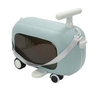 Fockety Valigia da Viaggio per Bambini e Neonati, capacità di 25 Kg, Bagaglio a Mano con 4 Ruote, Pedale Pieghevole e Maniglia, Valigia Monopattino per Viaggiare (BLUE)