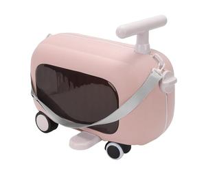 Fockety Valigia da Viaggio per Bambini e Neonati, capacità di 25 Kg, Bagaglio a Mano con 4 Ruote, Pedale Pieghevole e Maniglia, Valigia Monopattino per Viaggiare (PINK)