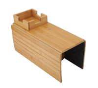 Fockety Vassoio del Braccio Divano, Vassoio di Bracciolo Pieghevole in Legno Anti -slip con Supporto per Tazza, 2 in 1 Tavolo da Divano Caduta per Snack, Bevande, Telefono, Telecomando