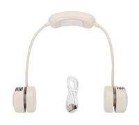 Fockety Ventola Sospesa Al Collo, 3 velocità Regolabili Design Ergonomico Pieghevole Leggera, con Tecnologia di Raffreddamento a Semiconduttore, per Spiaggia per Campeggio in Bicicletta (Beige)