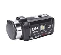 Fockety Videocamera per, Videocamera Digitale con Zoom Digitale 8K 64MP 18x, Videoregistratore con Touch Screen da 3 Pollici Luce LED Trasmissione Wireless WiFi per Viaggi per Principianti