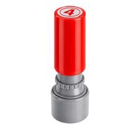 FOCMKEAS Mini timbro a inchiostro con numero 4, cerchiato rotondo, per | Numeri a quattro caratteri digitali, per lezioni, ufficio, feste, artigianato fai da te