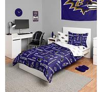 FOCO Baltimore Ravens - Set di biancheria da letto (piumone, top, lenzuolo e 2 federe), confezione da 5