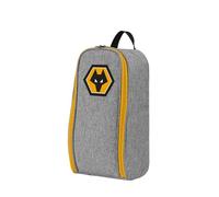 FOCO Borsa per scarpe da calcio con licenza ufficiale Wolverhampton Wanderers FC, colore grigio, Wolverhampton Wanderers F.C, Taglia unica, Espositore con stemma del club su design grigio invecchiato