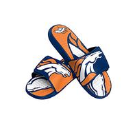 FOCO, Ciabatte da uomo in gel della squadra NFL Denver Broncos, colorblock, con grande logo, taglia S