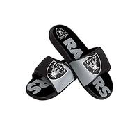 FOCO, Ciabatte da uomo in gel della squadra NFL Las Vegas Raiders, colorblock, con grande logo, taglia XL