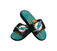 FOCO, Ciabatte da uomo in gel della squadra NFL Miami Dolphins, colorblock, con grande logo, taglia L