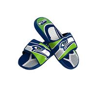 FOCO, Ciabatte da uomo in gel della squadra NFL Seattle Seahawks, colorblock, con grande logo, taglia M