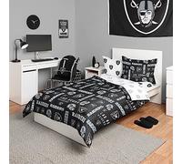 FOCO LAS Vegas Raiders - Set di biancheria da letto (piumone, top, lenzuolo e 2 federe), confezione da 5