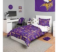 FOCO Minnesota Vikings NFL Team Color Bed In a Bag Comforter Bedding 5 Piece Twin Set