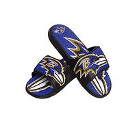 FOCO NFL Baltimore Ravens Mens Sport Doccia Gel Slide Flip Flop SandalsSport Doccia Gel Flip Flop Sandali, Colorblock Big Logo, XL (13-14) (FFSSNFCBBLGGEL)