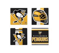 FOCO NHL - Set di 4 sottobicchieri in ceramica per bevande (Pittsburgh Penguins)